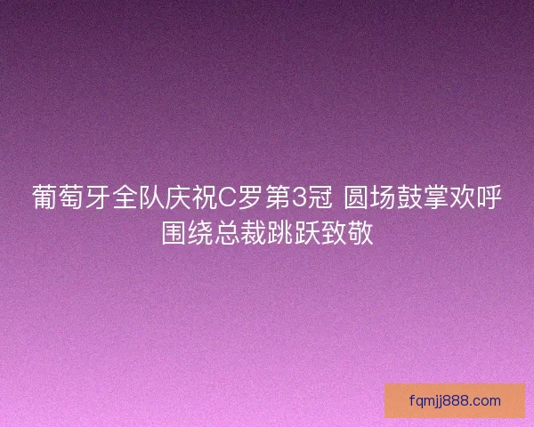 葡萄牙全队庆祝C罗第3冠 圆场鼓掌欢呼围绕总裁跳跃致敬