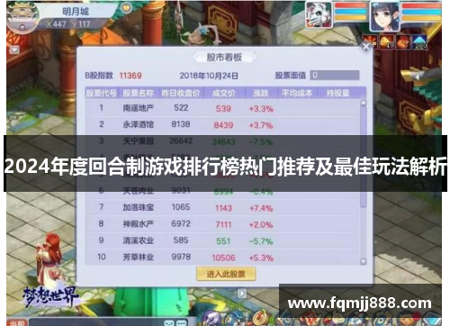 2024年度回合制游戏排行榜热门推荐及最佳玩法解析
